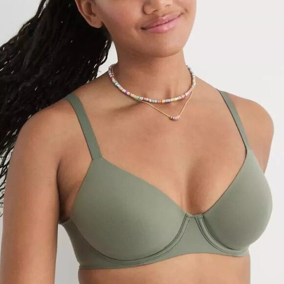 Smoothez By Aerie Women's Green Full Coverage Lightly Lined T-Shirt Bra Size 36D - Picture 1 of 7